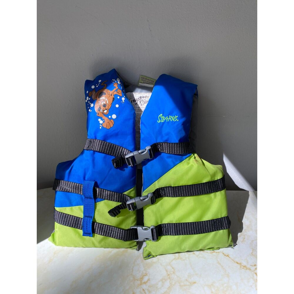 Y2K Vintage Stearns Scooby-Doo ski vest Youth Blue & Green 50-90 lbs Life Vest